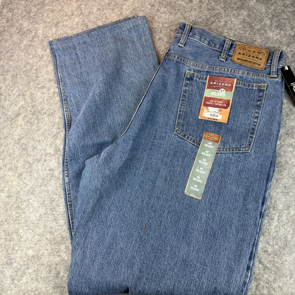 Arizona Jeans Co Mens 44‎ Relaxed Medium Wash Straight Big Tall 100% Cotton NWT